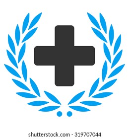 Medical Glory vector icon. Style is bicolor flat symbol, blue and gray colors, rounded angles, white background.