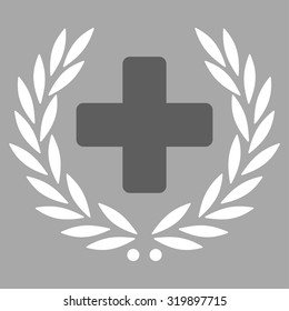 Medical Glory vector icon. Style is bicolor flat symbol, dark gray and white colors, rounded angles, silver background.