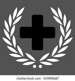 Medical Glory vector icon. Style is bicolor flat symbol, black and white colors, rounded angles, gray background.
