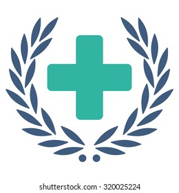 Medical Glory vector icon. Style is bicolor flat symbol, cobalt and cyan colors, rounded angles, white background.