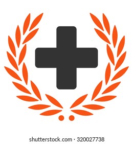 Medical Glory vector icon. Style is bicolor flat symbol, orange and gray colors, rounded angles, white background.