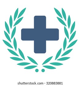 Medical Glory vector icon. Style is bicolor flat symbol, cobalt and cyan colors, rounded angles, white background.