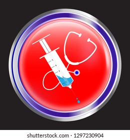 Medical glossy red keypad keypad