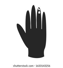 Medical glove vector icon.Black.simple vector icon isolated on white background medical glove.
