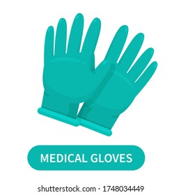 Medical glove vector. Latex gloves for protection from corona virus for doctors.