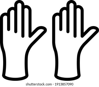 Medical Gloves Concept, PPE Mitten Vector Icon Design, Personal protective equipment Symbol on white background, Workplace health surveillance Sign, occupational safety and healthcare illustration