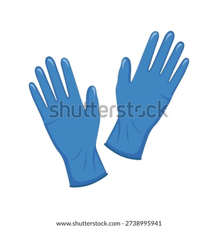Medical gloves flat vector illustration isolated on white background