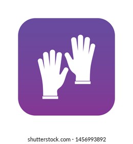 Medical gloves icon digital purple for any design isolated on white vector illustration