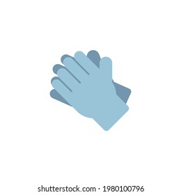 medical gloves icon over white background, flat style, vector illustration
