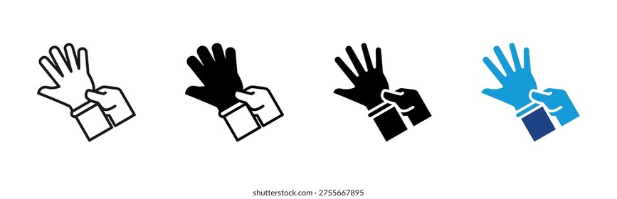 Medical Gloves icon set multiple style collection