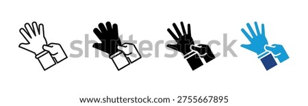 Medical Gloves icon set multiple style collection