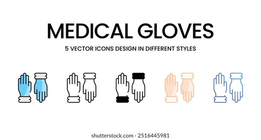 Medizinische Handschuhe Symbole setzen Vektorgrafik