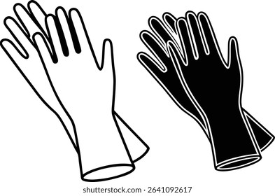 Medical gloves logo set of silhouette Vector, epidemic, prevention, symbol, collection, element, design, latex, glove, quarantine