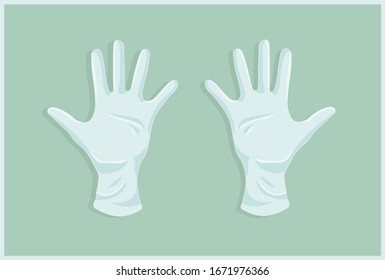 
Medical gloves on flat bottom