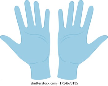 Medical gloves on flat bottom