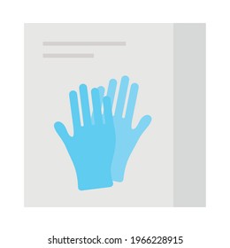 medical gloves package on background