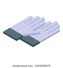 Medical gloves protecting hands isometric illustration represents safety and hygiene in healthcare settings