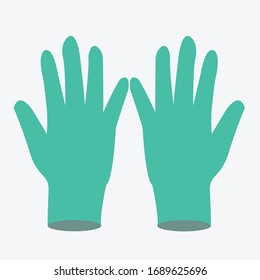 medical gloves protection against viruses and bacteria icon vector.