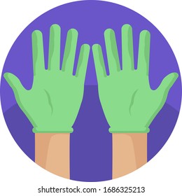 Medical gloves protection illustration influenza flue vector icons. 