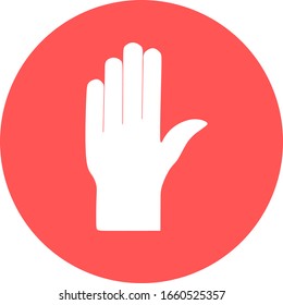 Medical gloves in red circle icon. Protective rubber gloves icon for infographic, website or app. Latex hand protection sign. Housework cleaning equipment symbol.