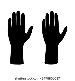 Medical gloves silhouette isolated on white background. Gloves icon vector illustration design.