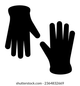 Medical gloves solid icon, chealthcare concept, pair of surgical latex glove sign on white background, protective rubber gloves icon in glyph style for mobile, web design. Vector graphics