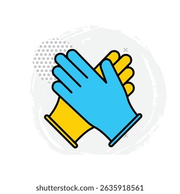 Medical Gloves Vector Icon Illustrating Sterile Examination Gloves