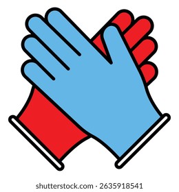 Medical Gloves Vector Icon Showing Clinical Hand Protection