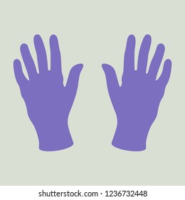 medical gloves, vector illustration ,flat style set