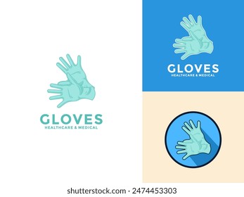 Medical gloves vector illustration, Medical Gloves logo Icon, gloves for protection against viruses from first aid kit