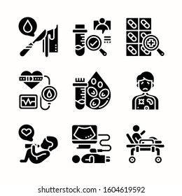 Medical glyph icons Pack vector