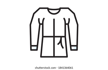 Medical gown glyph icon, clothes and medicine, medical robe sign, vector graphics