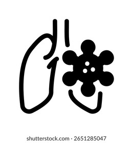 Gráfico médico que mostra problemas de saúde pulmonar e complicações virais