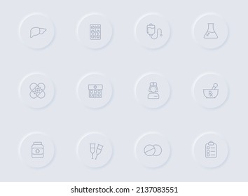 Medical Gray Vector Icons On Round Stock Vector (Royalty Free ...