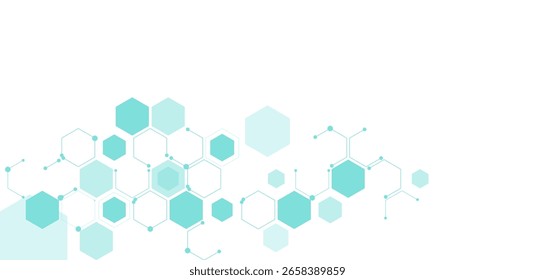 Medical green hexagons pattern vector illustration