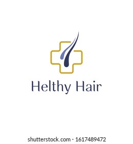 Medical Hair Logo vector. cosmetic and  beauty Logotype idea.