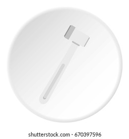 Medical hammer icon in flat circle isolated vector illustration for web
