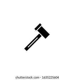 Medical hammer tool icon vector in black flat shape design isolated on white background, icon illustration, eps 10