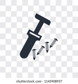 Medical hammer tool vector icon isolated on transparent background, Medical hammer tool logo concept