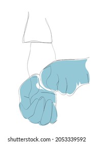 medical hand Doctors are to prevent coronavirus disease (Covid 19). continuous line drawing. minimalist