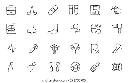 Medical Hand Drawn Vector Icons