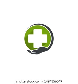medical and hand logo vector