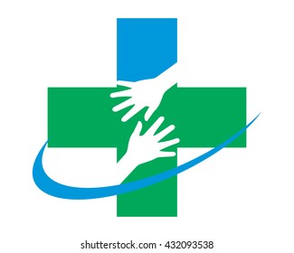 medical hand silhouette medicare clinic pharmacy image vector icon