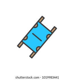 Medical handle stretcher filled outline icon, line vector sign, linear colorful pictogram isolated on white. Symbol, logo illustration. Pixel perfect vector graphics