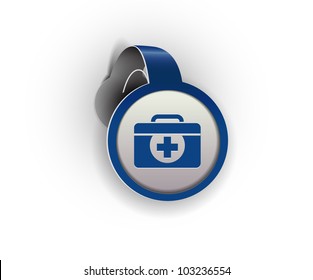 medical hanging sticker icon, vector