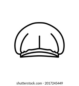 Medical head cap icon. Flat pictogram for web. Line stroke. Isolated on white background. Outline vector eps10