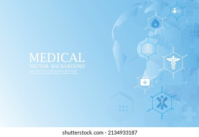 Medical healt care vector world unity medical concept