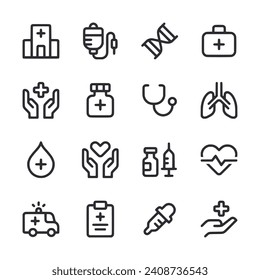 Medical and healtcare icon set