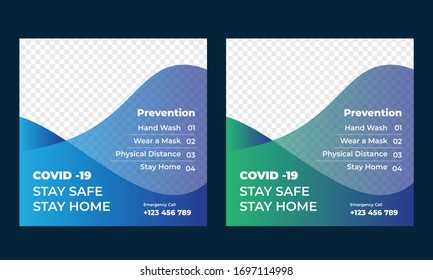 Medical Health Banner About Coronavirus, Social Media Instagram Post Banner Template