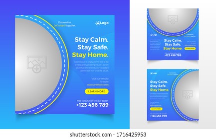 Medical health banner about coronavirus (Covid-19), social media post banner template